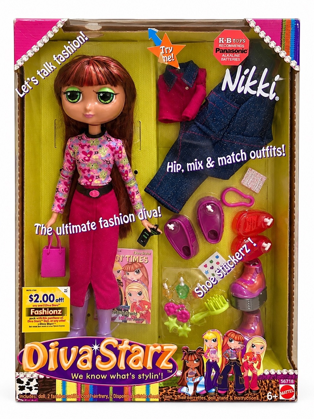 2000 Mattel Diva Starz Nikki Doll #56718 NIB Sealed Y2K Vintage KB Toys